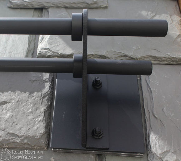 Black Aluminum No-Flash 2-Pipe Upright Bracket