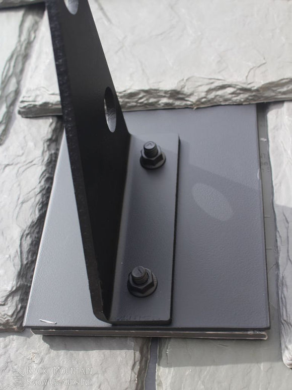 Black Aluminum No-Flash 2-Pipe Upright Bracket