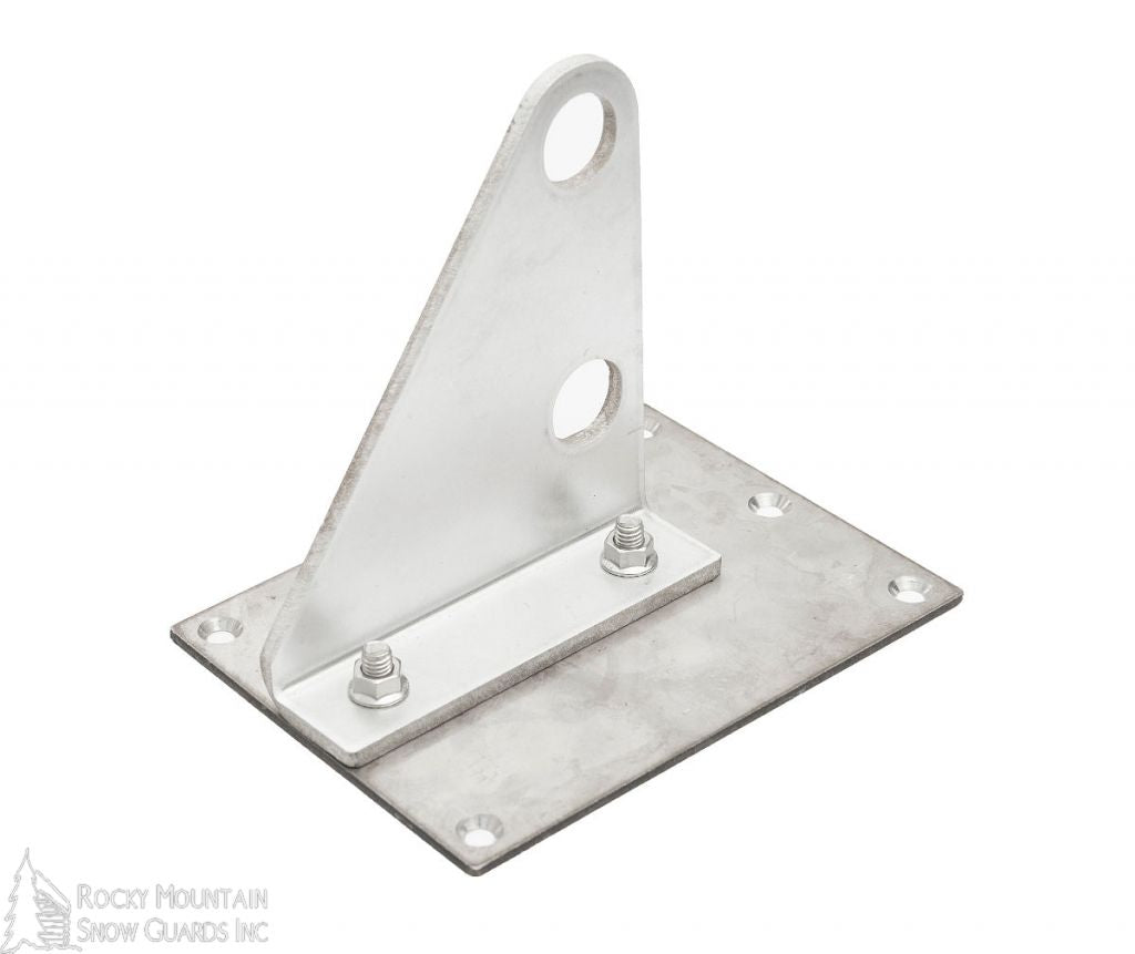 Single Ply 2-Pipe Fence Style Snow Guard Bracket and Base Plate